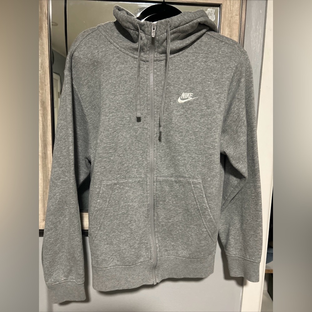 Nike Men's Sportswear Club Fleece Dark Grey Full-Zip Hoodie Size Small